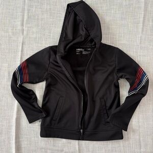Sports Illustrated kids size 14/16 Black Hoodie with Red and Blue Stripes